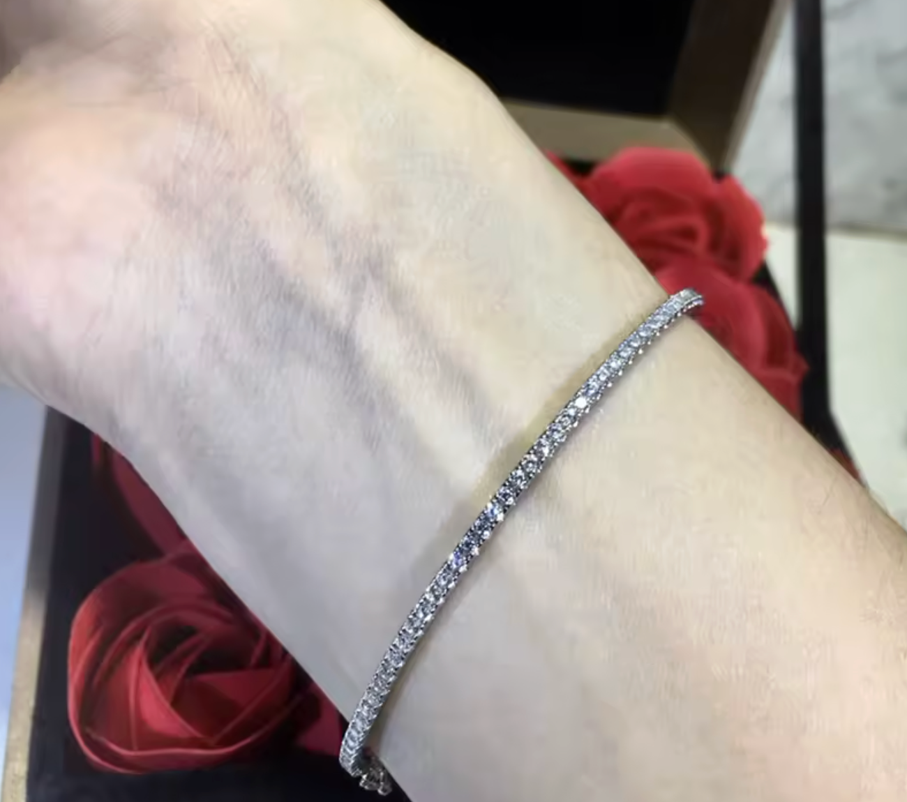 925 Sterling Silver & Gold Moveable Diamond Bangle