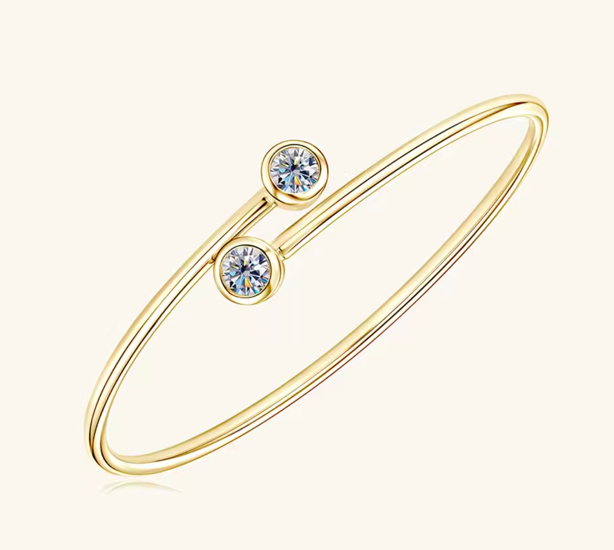 Sterling Silver Bezel-Set Diamond Bracelet for Women