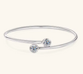 Sterling Silver Bezel-Set Diamond Bracelet for Women
