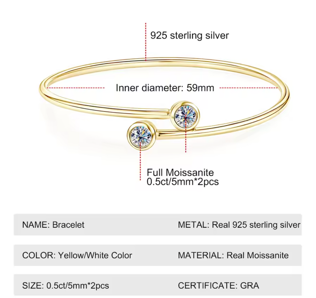 Sterling Silver Bezel-Set Diamond Bracelet for Women