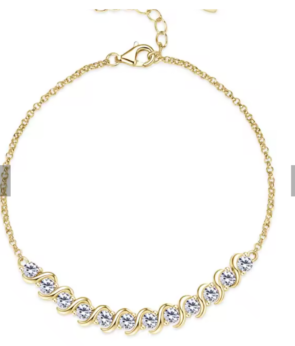 Moissanite Infinity Bracelet for Women