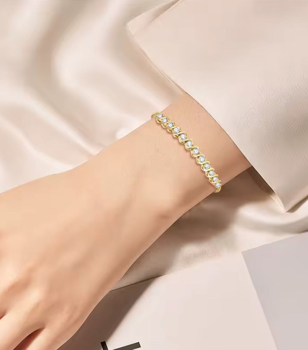 Moissanite Infinity Bracelet for Women