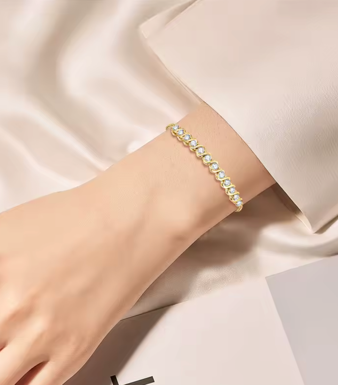 Moissanite Infinity Bracelet for Women
