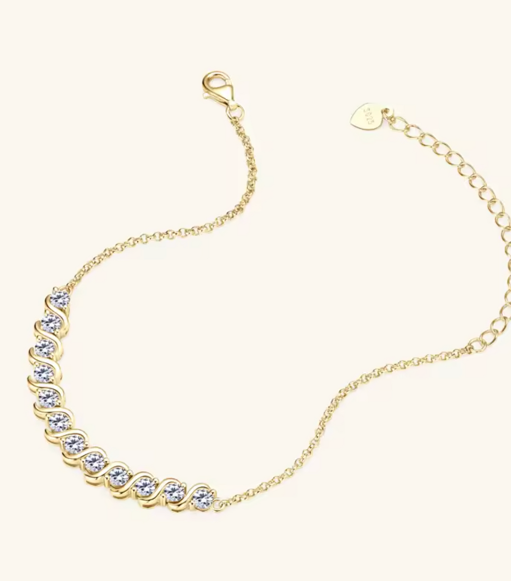 Moissanite Infinity Bracelet for Women