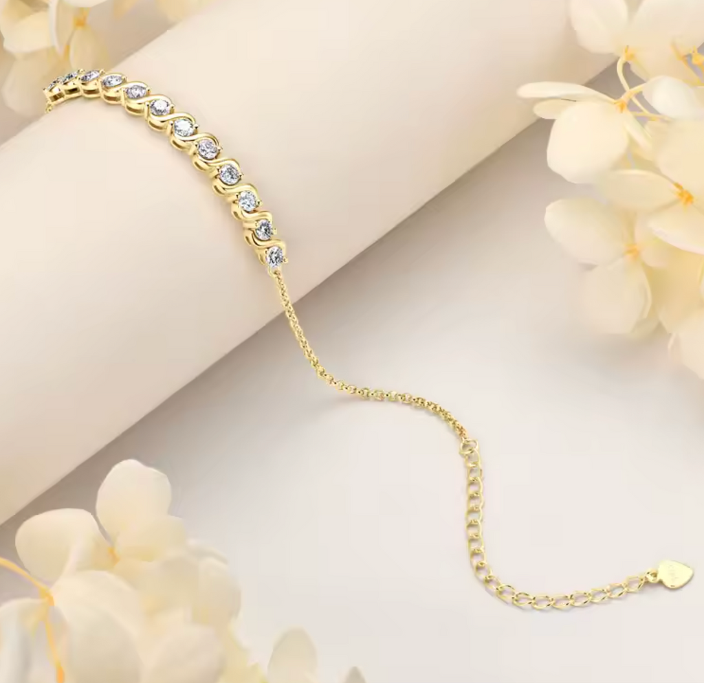 Moissanite Infinity Bracelet for Women