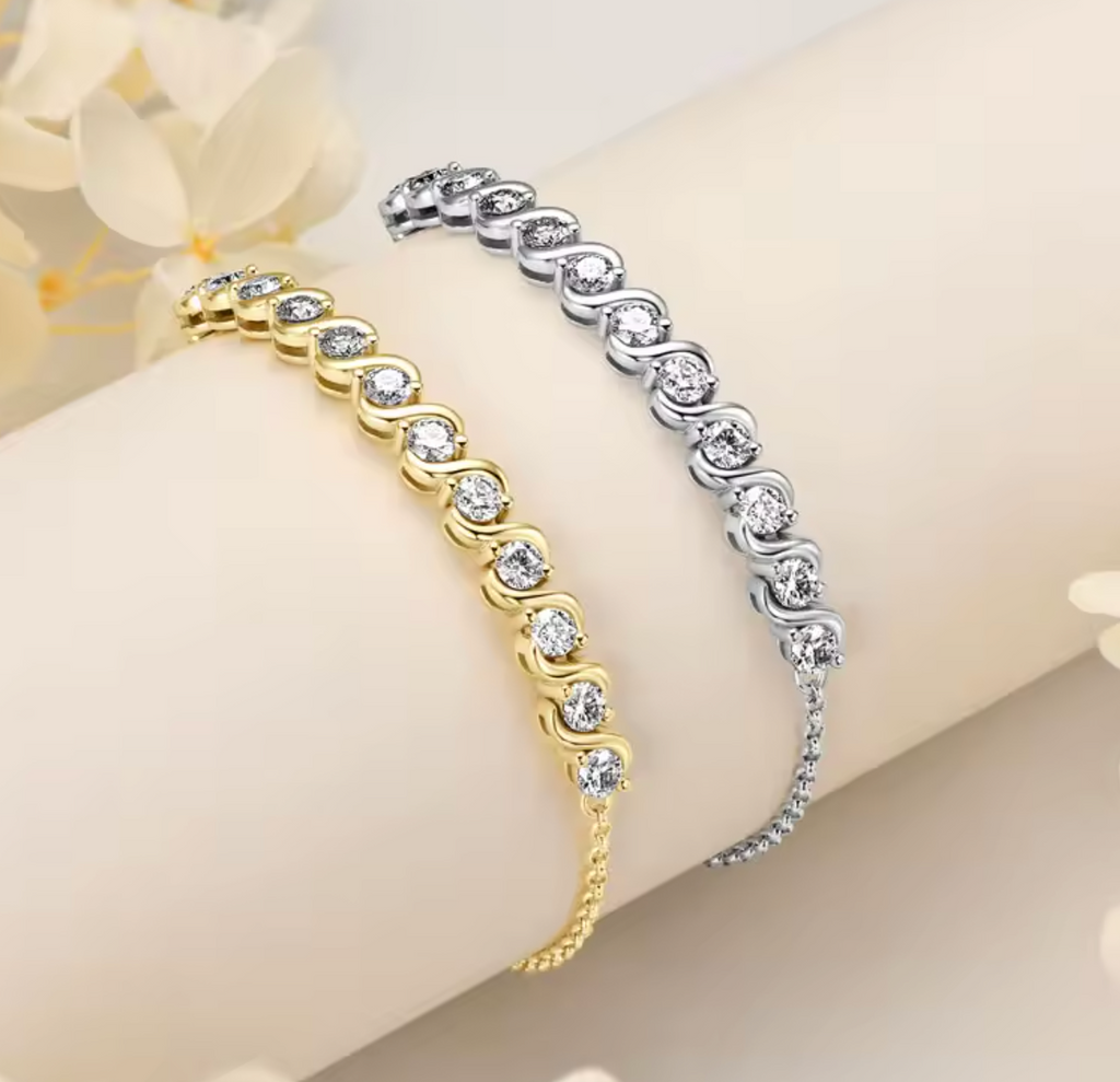 Moissanite Infinity Bracelet for Women