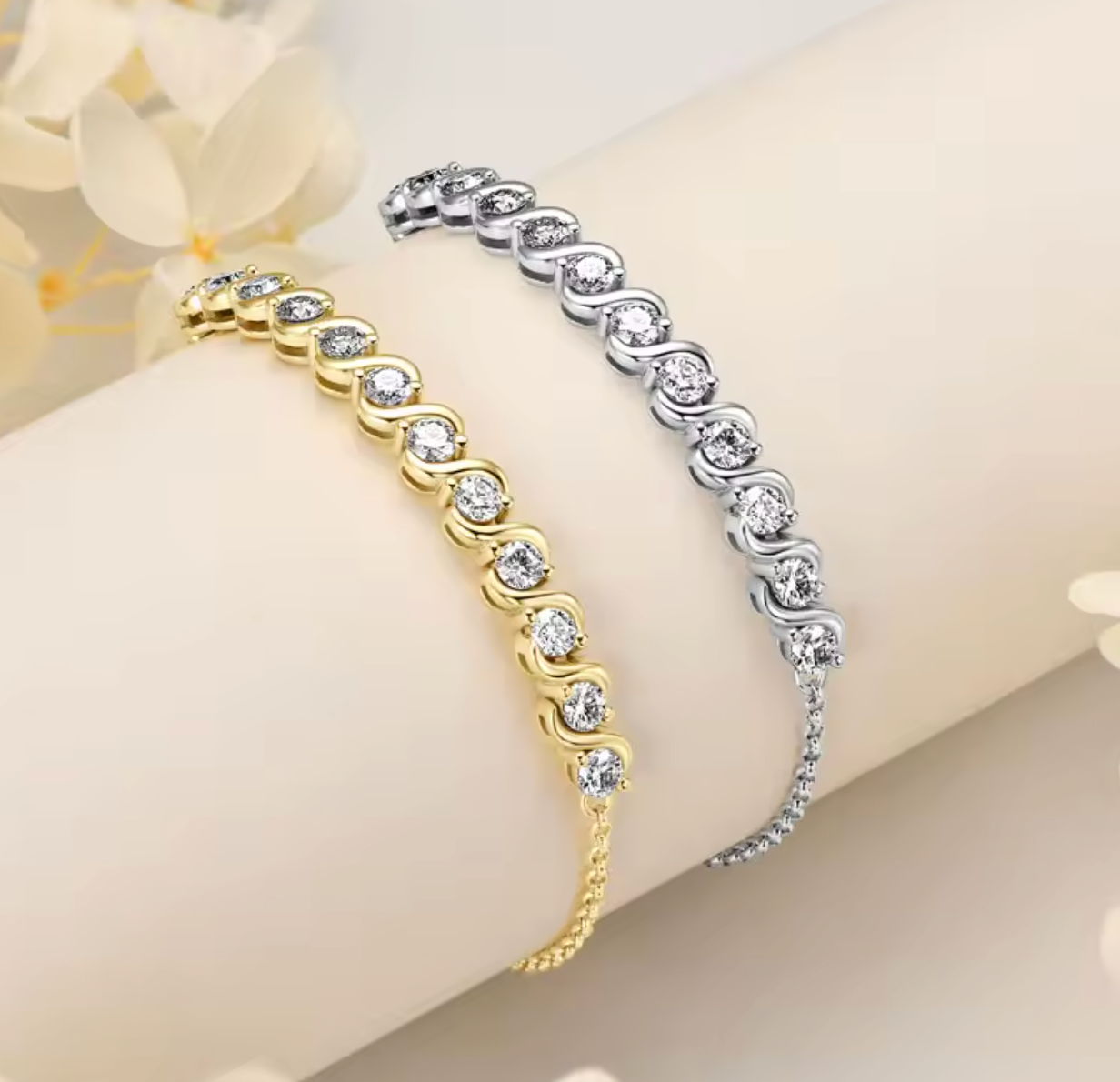 Moissanite Infinity Bracelet for Women