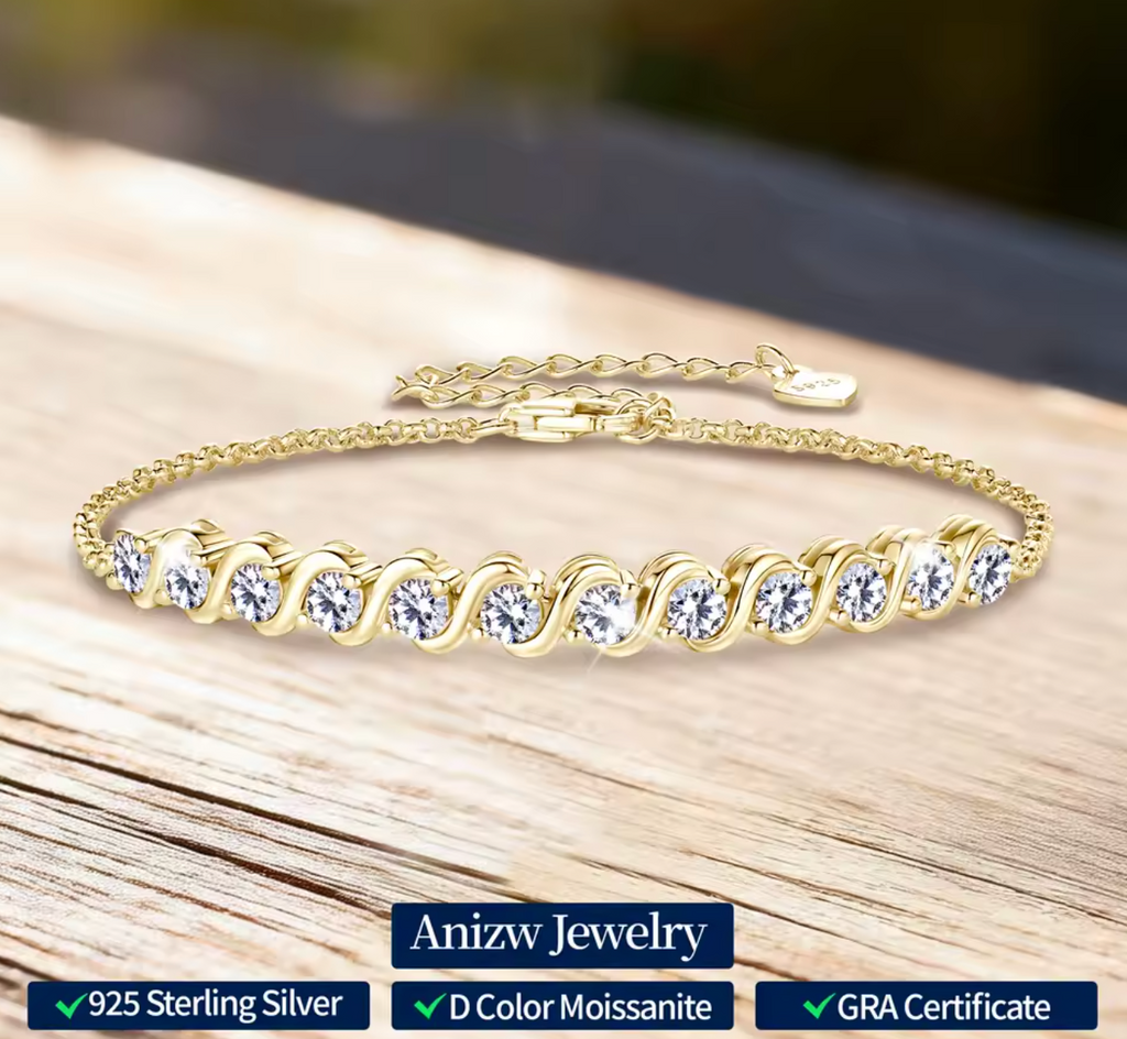 Moissanite Infinity Bracelet for Women