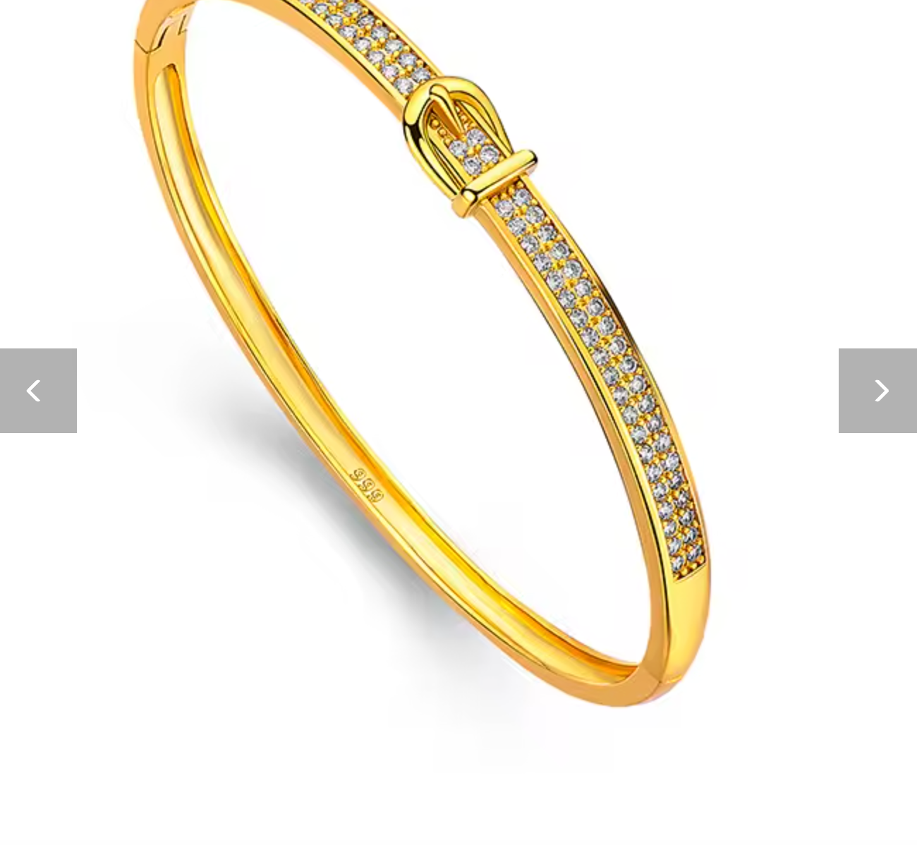 24K Gold Diamond-Studded Horseshoe Buckle Bracelet
