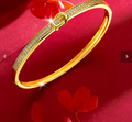 24K Gold Diamond-Studded Horseshoe Buckle Bracelet