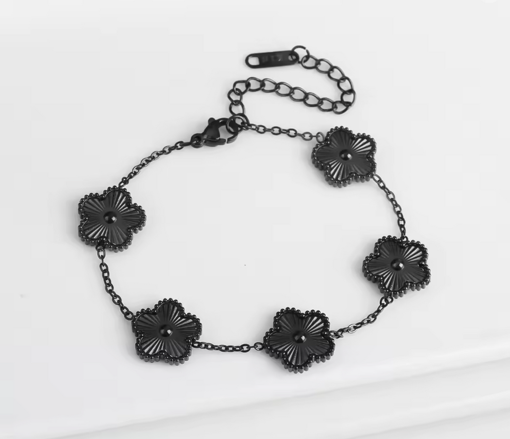 Classic Luxury Stainless Steel Five Flower Bracelet