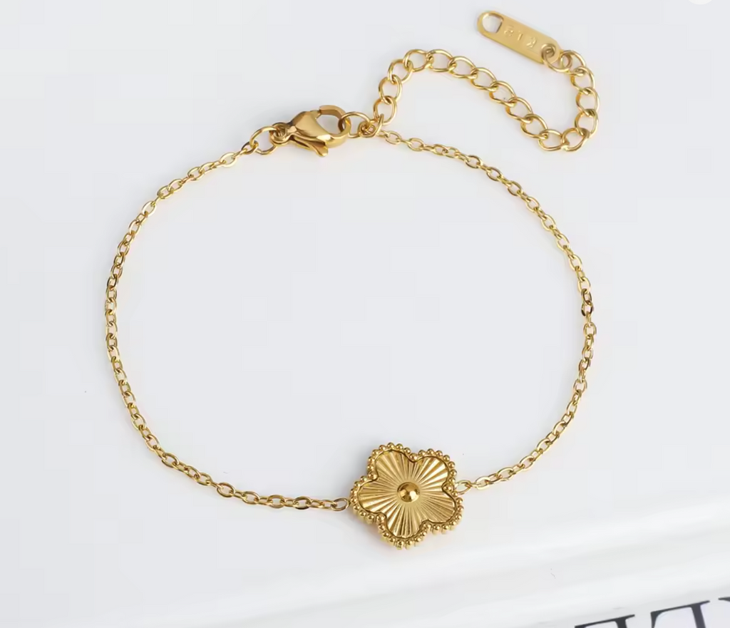 Classic Luxury Stainless Steel Five Flower Bracelet