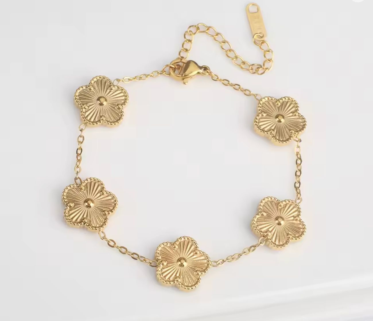 Classic Luxury Stainless Steel Five Flower Bracelet