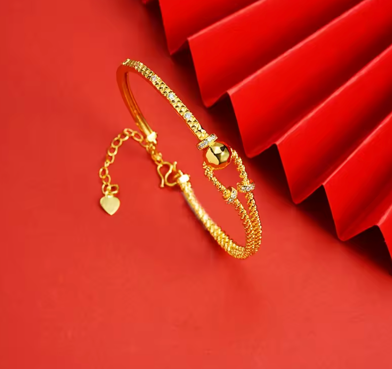 24K Gold Light Luxury Diamond Inlay for Women