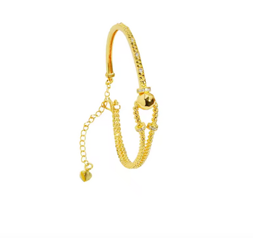 24K Gold Light Luxury Diamond Inlay for Women
