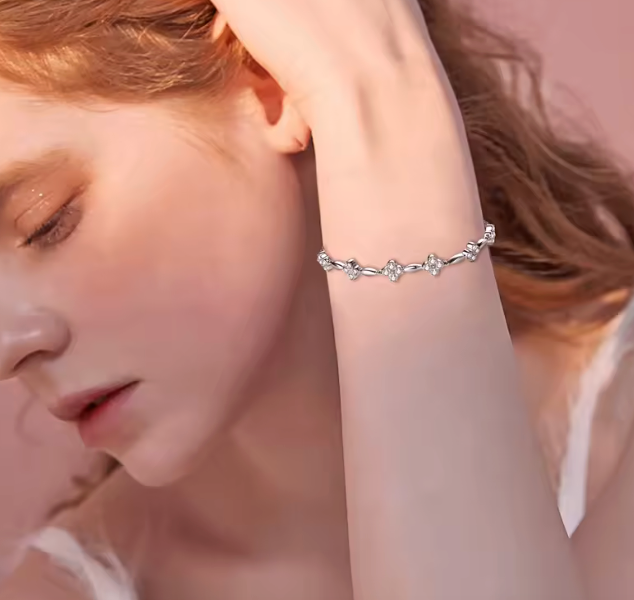 18K Gold Plated Flower Bracelet for Women